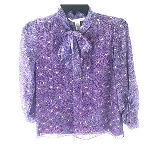 Diane von furstenberg long sleeve floral blouse